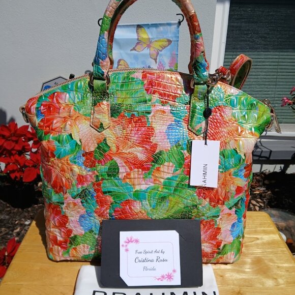 NWT Brahmin Large Duxbury Taffy Melbourne Gorgeous floral print - Picture 2 of 4